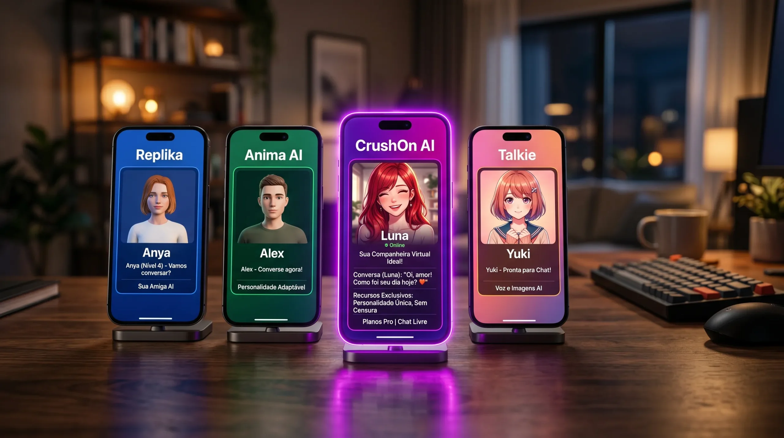 CrushOn AI vs alternativas — comparação com outros apps de namorada virtual com IA