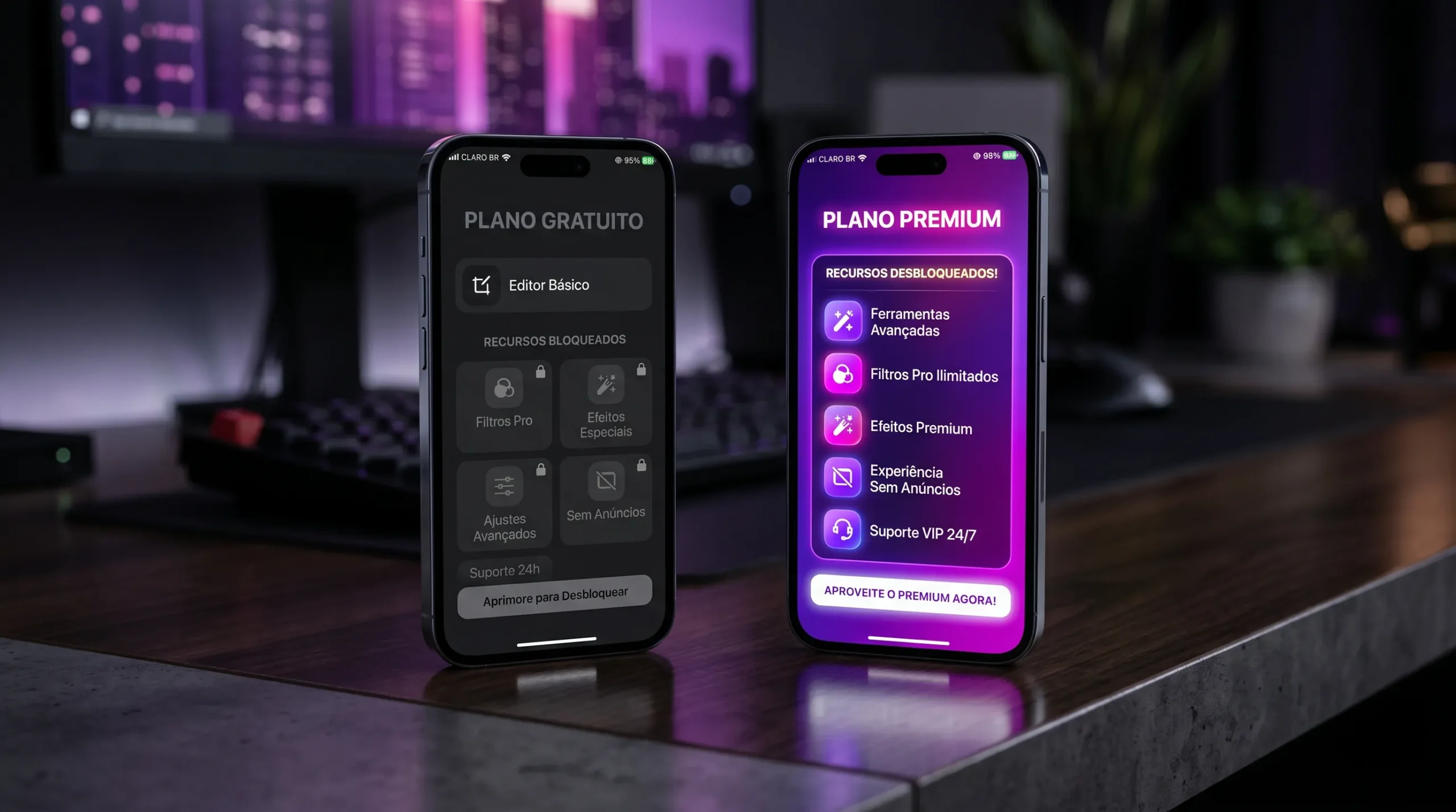 CrushOn AI plano gratuito vs premium — diferenças e recursos desbloqueados
