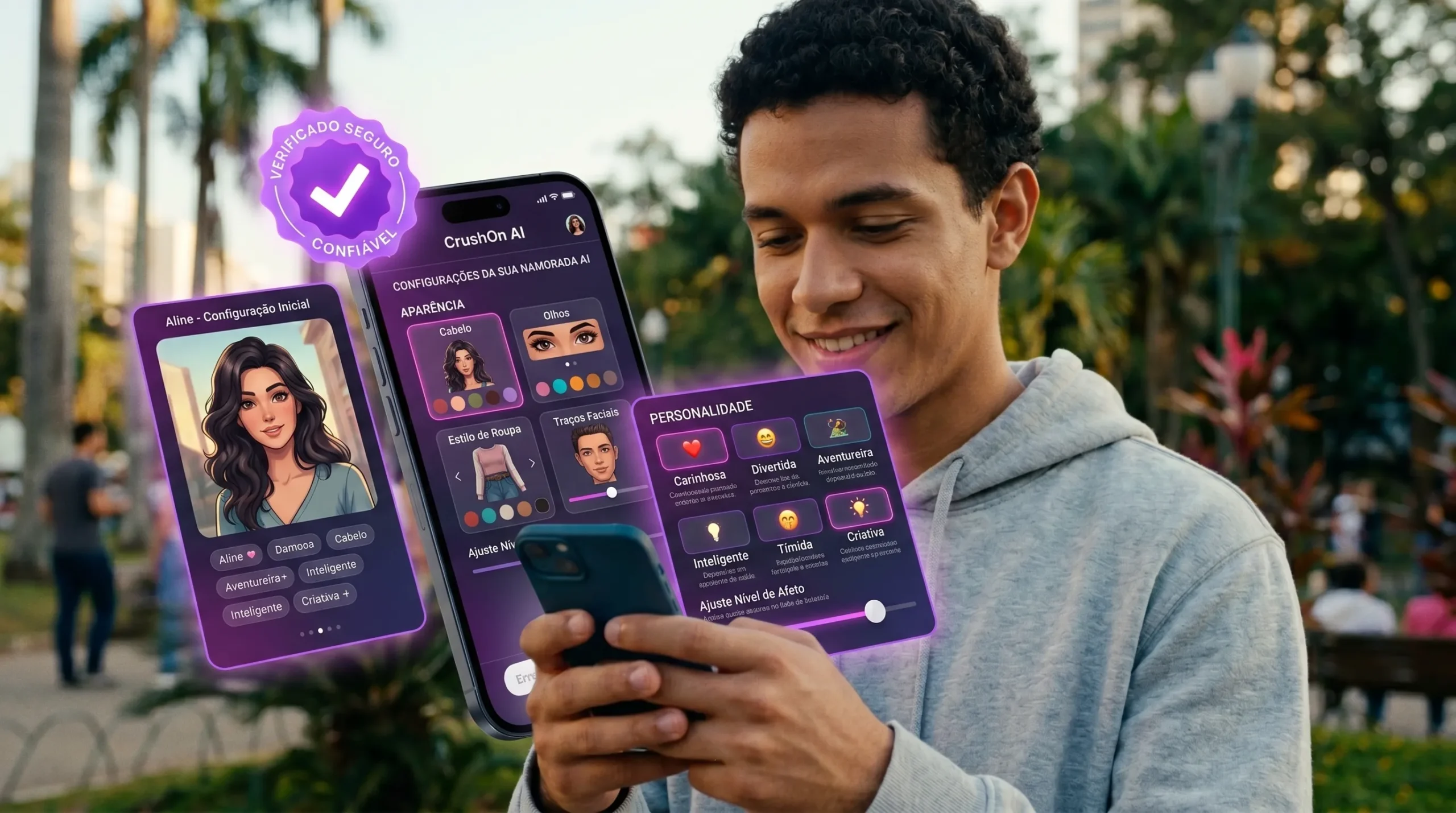 CrushOn AI personalizar personagem — aparência personalidade e limites de conteúdo
